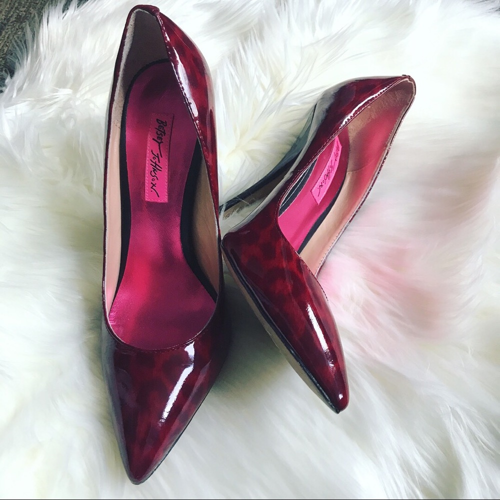 MUST GO!! Betsey Johnson Red Cheetah Print Heels
